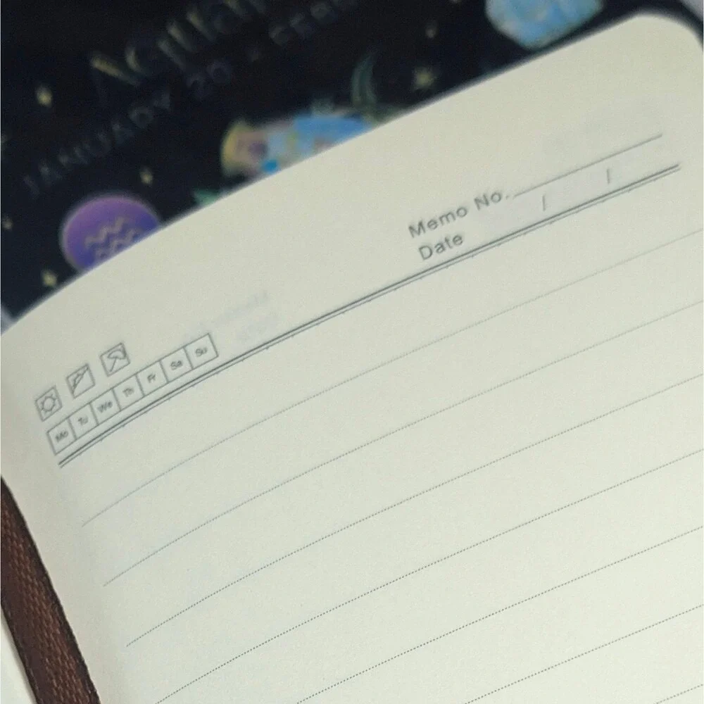 2 Aquarius Zodiac Constellation‎ Journal Notebook with Crystals Design